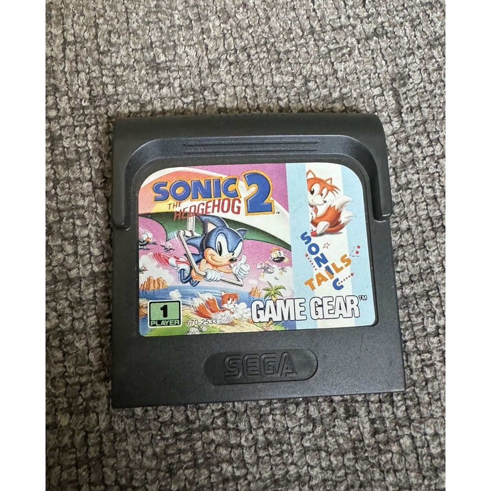 Sonic the Hedgehog 2 Sega Game Gear Video Game Cartridge 670-2533 Retro Sega